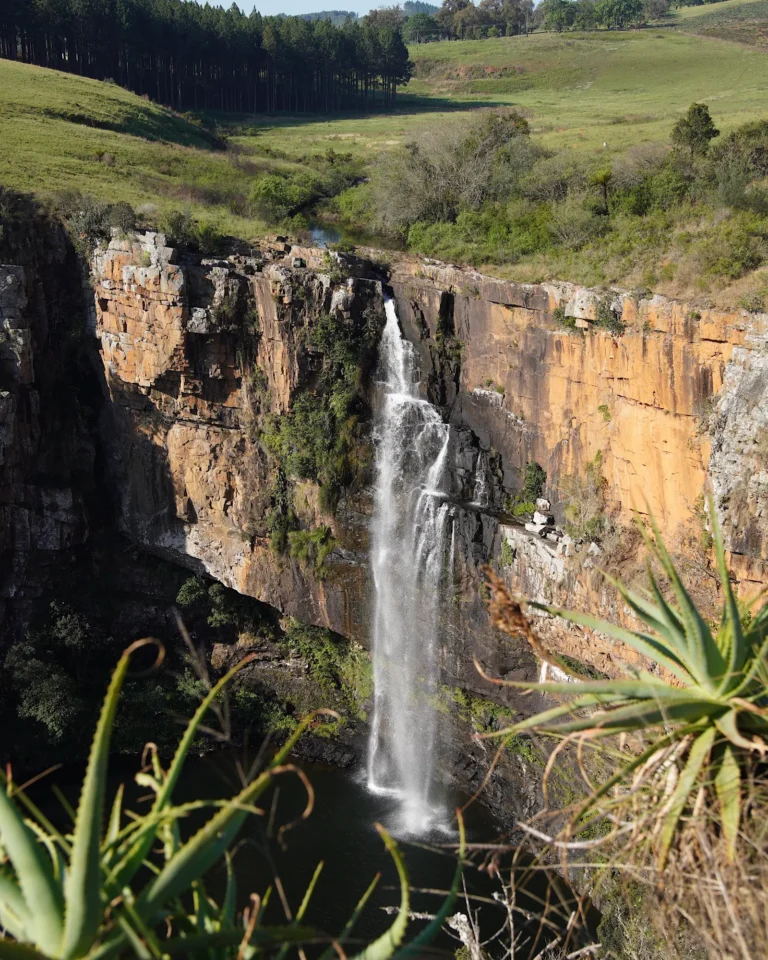 The Berlin Falls waterfall plunging into a deep pool in the Mpumalanga province.