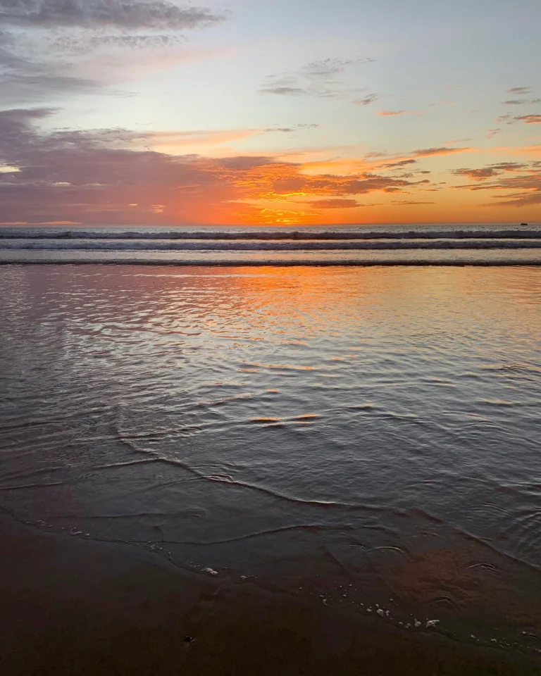 Calm sea at Agadir in the soft light of sunset.