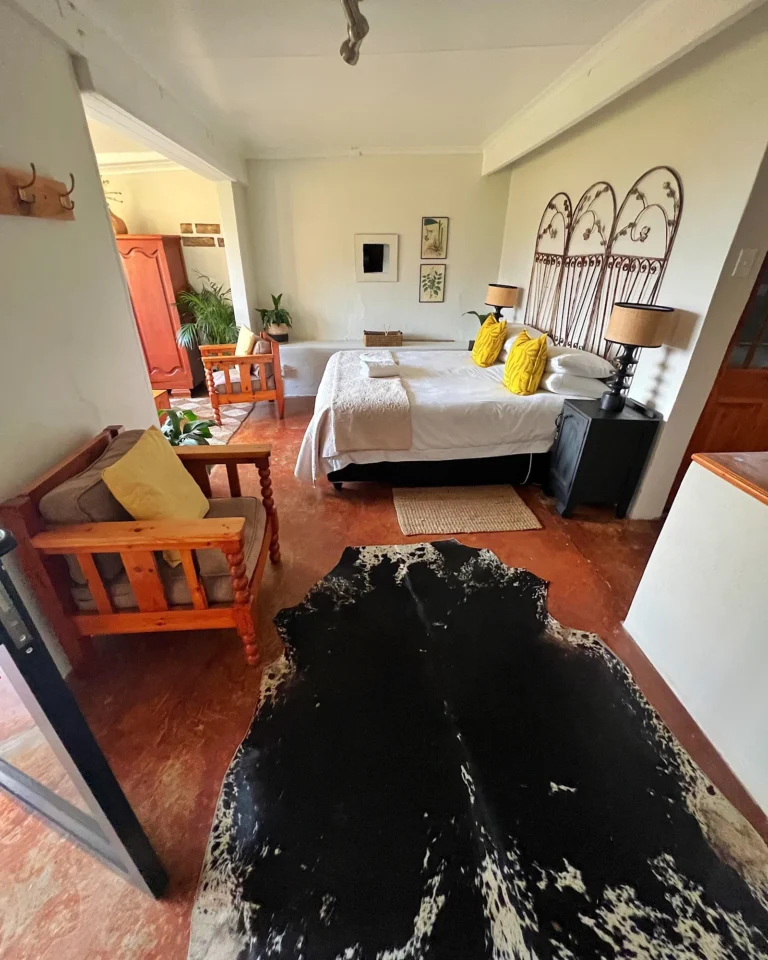 View into the tastefully decorated room of the Berghouse and Cottages accommodation in Royal Natal National Park.