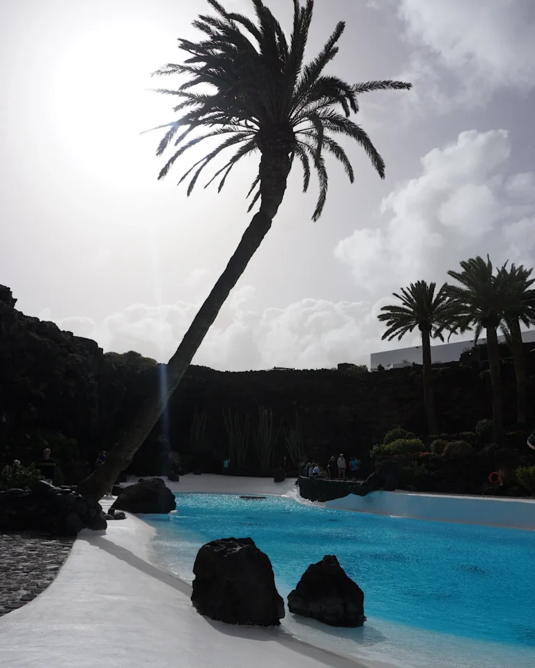 The white pool at Jameos del Agua, designed by César Manrique in Lanzarote.