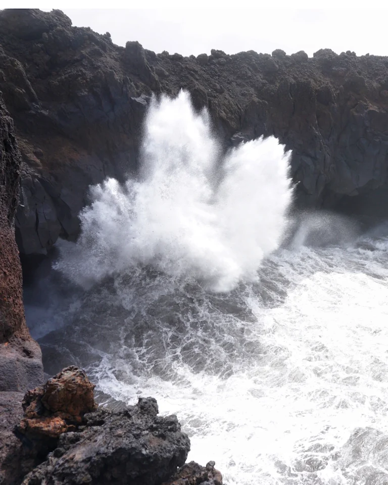Spectacular rock formations and lava caves at the coast of Los Hervideros, Lanzarote.